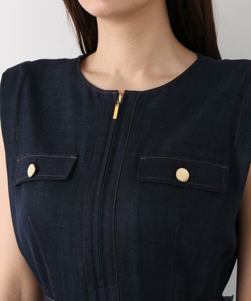 PINKY & DIANNE / ピンキーアンドダイアン ミニ丈・ひざ丈ワンピース | ［追加生産予約］フロントファスナーデニムワンピース | 詳細11