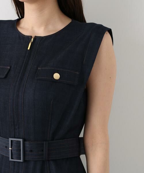 PINKY & DIANNE / ピンキーアンドダイアン ミニ丈・ひざ丈ワンピース | ［追加生産予約］フロントファスナーデニムワンピース | 詳細12