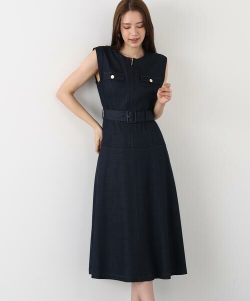 PINKY & DIANNE / ピンキーアンドダイアン ミニ丈・ひざ丈ワンピース | ［追加生産予約］フロントファスナーデニムワンピース | 詳細2