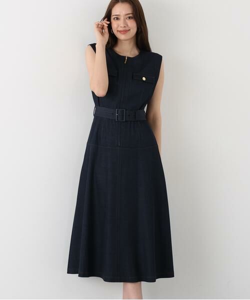 PINKY & DIANNE / ピンキーアンドダイアン ミニ丈・ひざ丈ワンピース | ［追加生産予約］フロントファスナーデニムワンピース | 詳細3