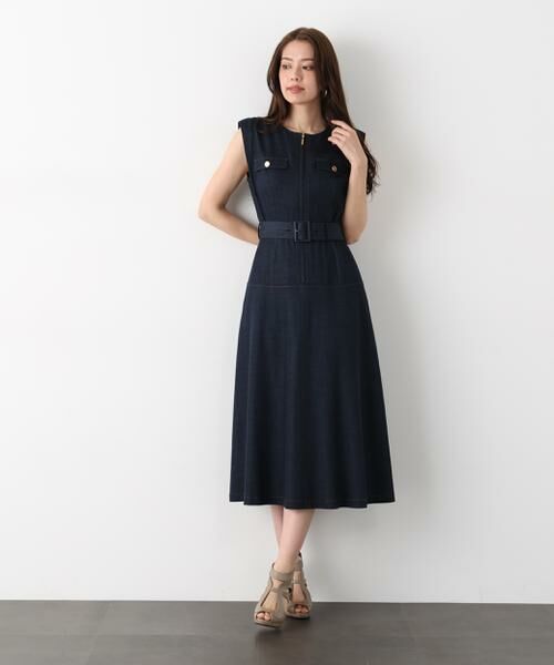 PINKY & DIANNE / ピンキーアンドダイアン ミニ丈・ひざ丈ワンピース | ［追加生産予約］フロントファスナーデニムワンピース | 詳細4
