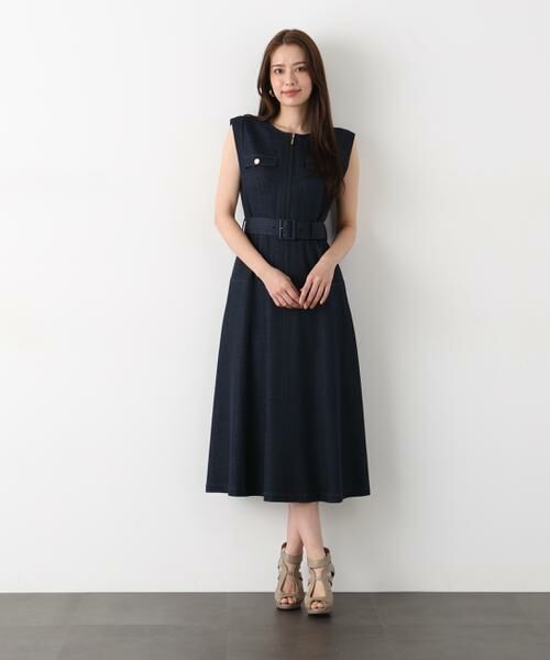 PINKY & DIANNE / ピンキーアンドダイアン ミニ丈・ひざ丈ワンピース | ［追加生産予約］フロントファスナーデニムワンピース | 詳細5