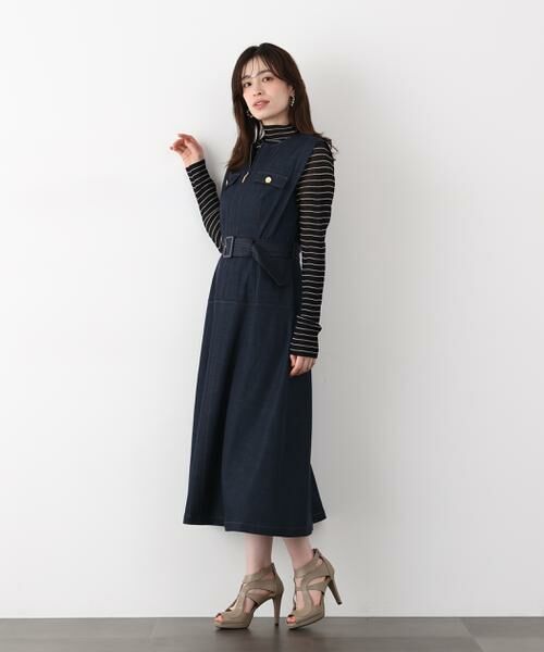 PINKY & DIANNE / ピンキーアンドダイアン ミニ丈・ひざ丈ワンピース | ［追加生産予約］フロントファスナーデニムワンピース | 詳細6