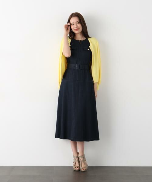 PINKY & DIANNE / ピンキーアンドダイアン ミニ丈・ひざ丈ワンピース | ［追加生産予約］フロントファスナーデニムワンピース | 詳細7