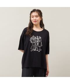 ラインストーン付きプリントＴシャツ