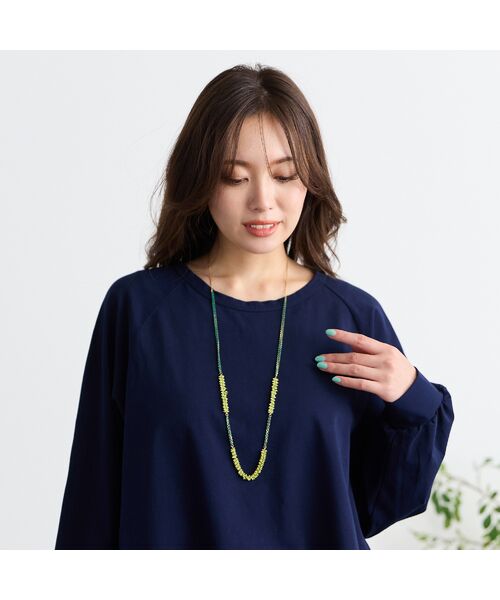 PISANO/ピサーノ シードビーズロングネックレス グリーン F PISANO/ピサーノ シードビーズロングネックレス グリーン F