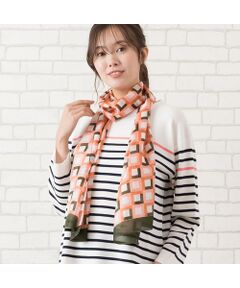 PISANO / ピサーノ マフラー・ショール・スヌード・ストール | ブロック柄プリントストール