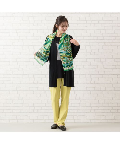 PISANO / ピサーノ マフラー・ショール・スヌード・ストール | 幾何柄ストールボタニカルグリーン | 詳細2