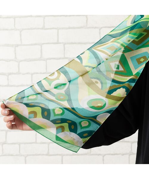 PISANO / ピサーノ マフラー・ショール・スヌード・ストール | 幾何柄ストールボタニカルグリーン | 詳細3