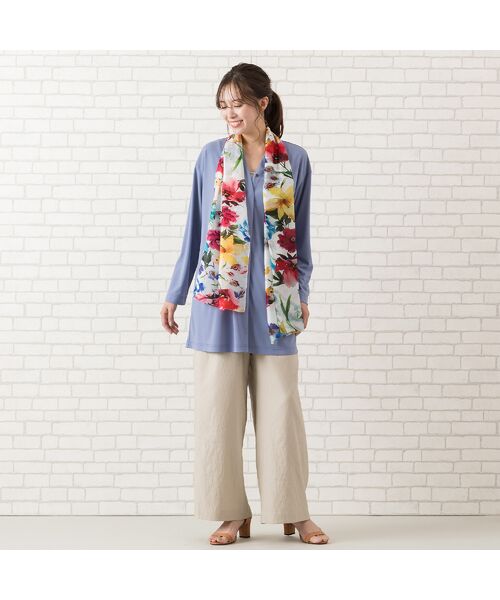 PISANO / ピサーノ マフラー・ショール・スヌード・ストール | フラワープリントストール | 詳細1