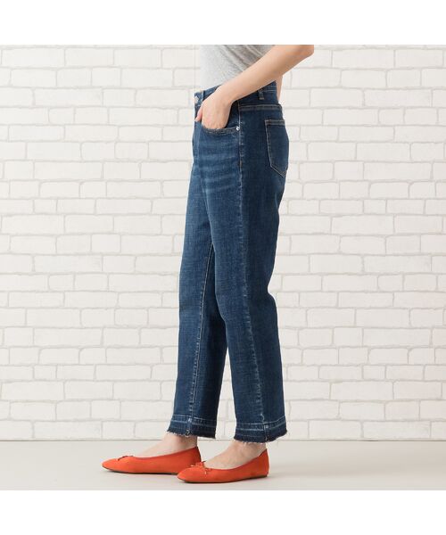 PISANO / ピサーノ デニムパンツ | 【手洗いOK・ＩＮＤＩＭＡＲＫ】洗い加工裾裁ち切りデニムパンツ | 詳細1