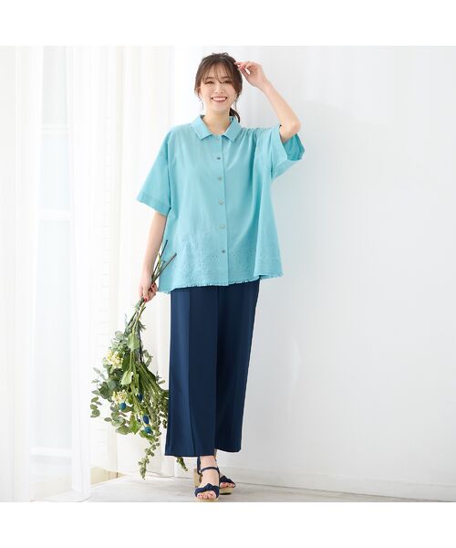 PISANO / ピサーノ ショート・ハーフ・半端丈パンツ | 【手洗いOK・接触冷感】フロントピンタックワイドパンツ | 詳細10