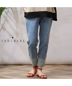 PISANO / ピサーノ デニムパンツ | 【手洗いOK・ＩＮＤＩＭＡＲＫ】裾切り替えデニム