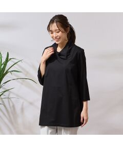 PISANO / ピサーノ 【手洗いOK・綿100％】製品洗いスラブデニムチュニックブラウス セール】 【手洗いOK・綿100％】製品洗いスラブデニムチュニック