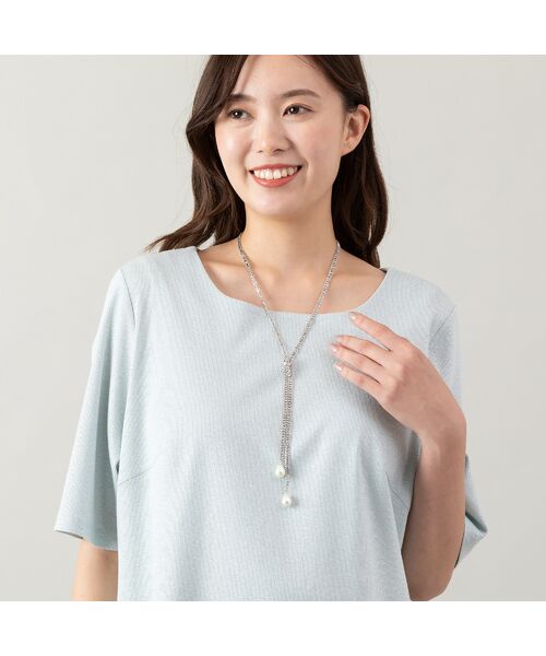 PISANO / ピサーノ ネックレス・ペンダント・チョーカー | パール調パーツ付きシルバーカラーネックレス | 詳細1