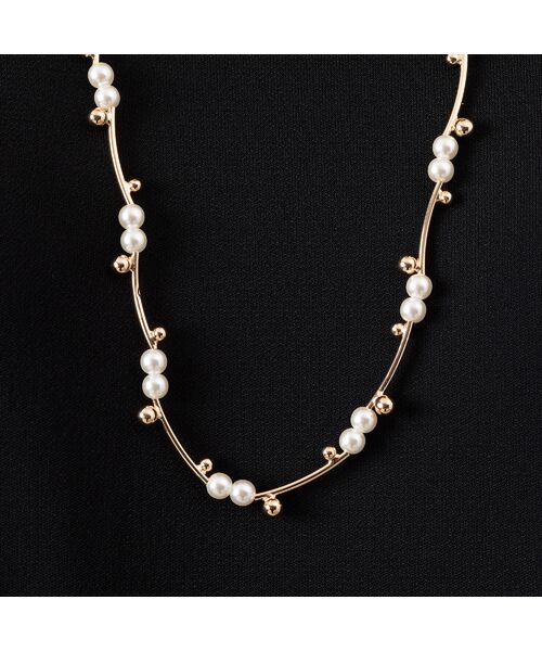 PISANO / ピサーノ ネックレス・ペンダント・チョーカー | パール調ビジュー×ゴールド調パーツネックレス | 詳細6