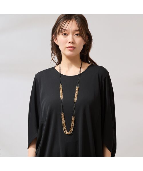 PISANO / ピサーノ ネックレス・ペンダント・チョーカー | ゴールド調×ブラック３連チェーンネックレス | 詳細5