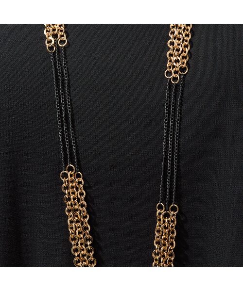 PISANO / ピサーノ ネックレス・ペンダント・チョーカー | ゴールド調×ブラック３連チェーンネックレス | 詳細9