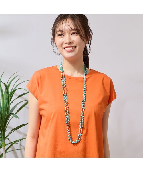 PISANO/ピサーノ ナチュラルストーン&ビーズ2連ネックレス ブルー F PISANO/ピサーノ ナチュラルストーン&ビーズ2連ネックレス ブルー F