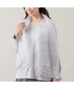 PISANO / ピサーノ マフラー・ショール・スヌード・ストール | リーフ＆フラワー刺繍シルクストール