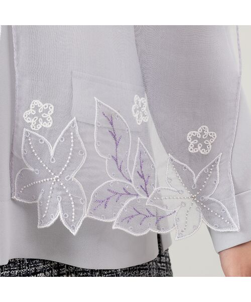 PISANO / ピサーノ マフラー・ショール・スヌード・ストール | リーフ＆フラワー刺繍シルクストール | 詳細5