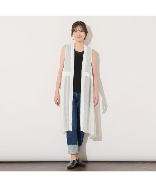 PISANO / ピサーノ ベスト | 【手洗いOK】ガーゼテレコ/楊柳ドッキングジレ | 詳細1