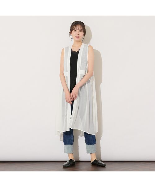 PISANO / ピサーノ ベスト | 【手洗いOK】ガーゼテレコ/楊柳ドッキングジレ | 詳細2