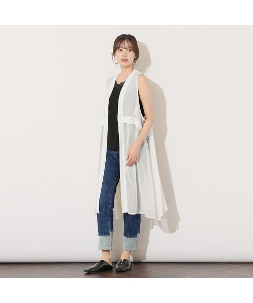 PISANO / ピサーノ ベスト | 【手洗いOK】ガーゼテレコ/楊柳ドッキングジレ | 詳細4