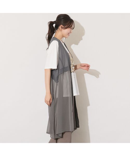 PISANO / ピサーノ ベスト | 【手洗いOK】ガーゼテレコ/楊柳ドッキングジレ | 詳細5