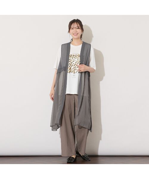 PISANO / ピサーノ ベスト | 【手洗いOK】ガーゼテレコ/楊柳ドッキングジレ | 詳細8