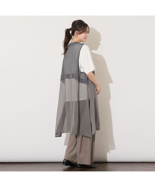 PISANO / ピサーノ ベスト | 【手洗いOK】ガーゼテレコ/楊柳ドッキングジレ | 詳細11