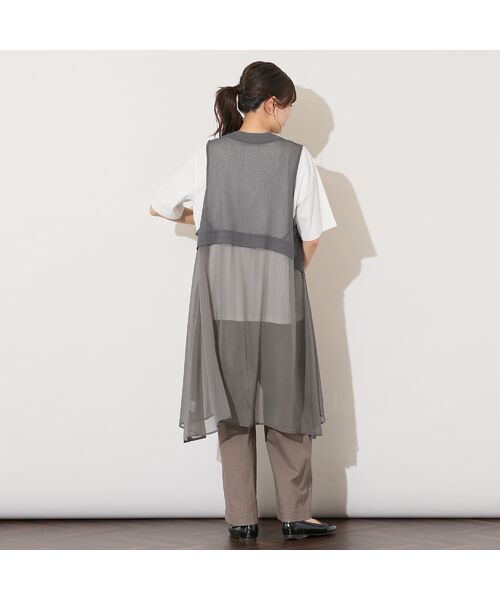 PISANO / ピサーノ ベスト | 【手洗いOK】ガーゼテレコ/楊柳ドッキングジレ | 詳細12