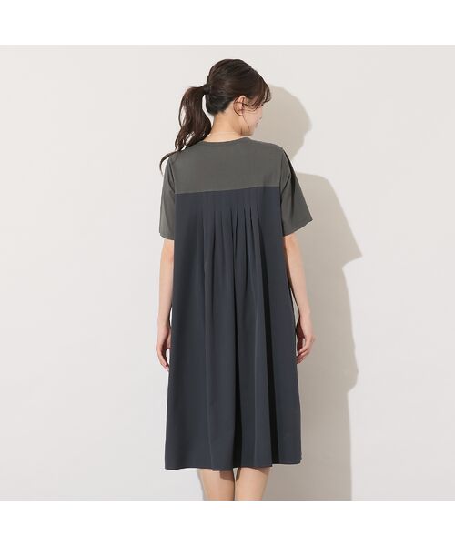 PISANO / ピサーノ ミニ丈・ひざ丈ワンピース | 【手洗いOK】天竺/スパンローンドッキングタックワンピース | 詳細2