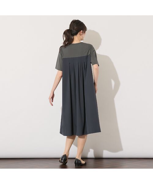 PISANO / ピサーノ ミニ丈・ひざ丈ワンピース | 【手洗いOK】天竺/スパンローンドッキングタックワンピース | 詳細7