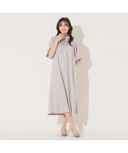 PISANO / ピサーノ ミニ丈・ひざ丈ワンピース | 【手洗いOK】フレアスリーブ・襟ギャザーワンピース | 詳細4