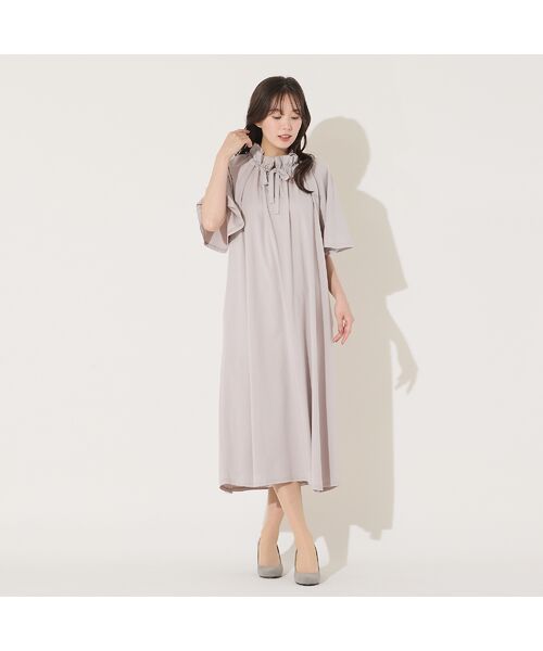 PISANO / ピサーノ ミニ丈・ひざ丈ワンピース | 【手洗いOK】フレアスリーブ・襟ギャザーワンピース | 詳細6