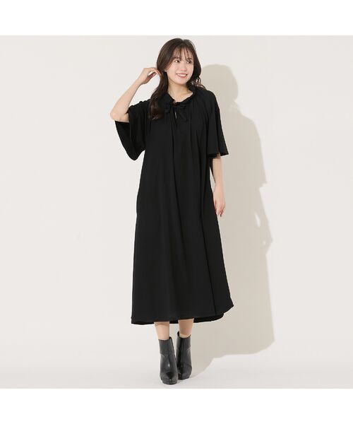 PISANO / ピサーノ ミニ丈・ひざ丈ワンピース | 【手洗いOK】フレアスリーブ・襟ギャザーワンピース | 詳細14
