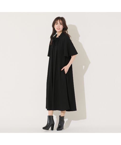 PISANO / ピサーノ ミニ丈・ひざ丈ワンピース | 【手洗いOK】フレアスリーブ・襟ギャザーワンピース | 詳細16