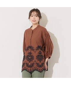 PISANO / ピサーノ シャツ・ブラウス | 【手洗いOK】刺繍加工スカラップヘムブラウス