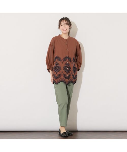 PISANO / ピサーノ シャツ・ブラウス | 【手洗いOK】刺繍加工スカラップヘムブラウス | 詳細1