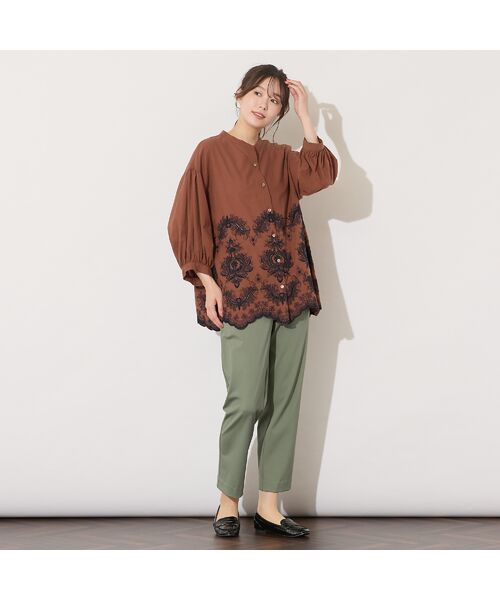 PISANO / ピサーノ シャツ・ブラウス | 【手洗いOK】刺繍加工スカラップヘムブラウス | 詳細2