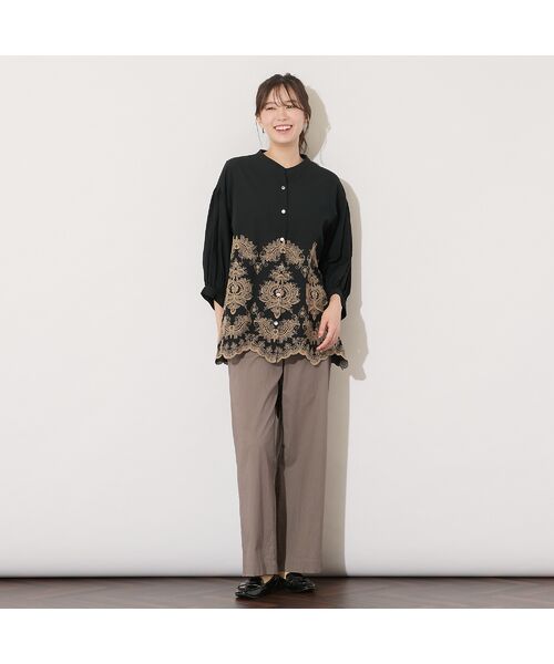 PISANO / ピサーノ シャツ・ブラウス | 【手洗いOK】刺繍加工スカラップヘムブラウス | 詳細7
