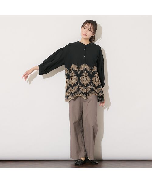 PISANO / ピサーノ シャツ・ブラウス | 【手洗いOK】刺繍加工スカラップヘムブラウス | 詳細9