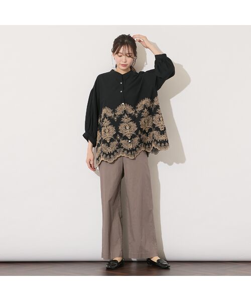 PISANO / ピサーノ シャツ・ブラウス | 【手洗いOK】刺繍加工スカラップヘムブラウス | 詳細10
