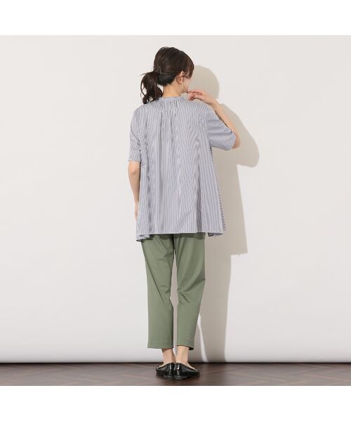 PISANO / ピサーノ シャツ・ブラウス | 【手洗いOK・接触冷感】ブロックストライプ・襟ぐりタックテントラインブラウス | 詳細10
