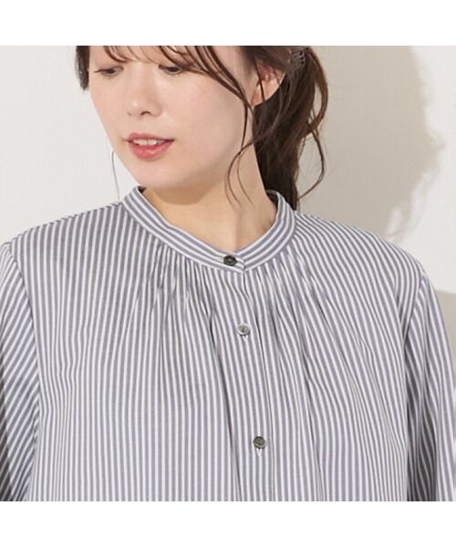 PISANO / ピサーノ シャツ・ブラウス | 【手洗いOK・接触冷感】ブロックストライプ・襟ぐりタックテントラインブラウス | 詳細11