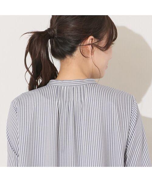 PISANO / ピサーノ シャツ・ブラウス | 【手洗いOK・接触冷感】ブロックストライプ・襟ぐりタックテントラインブラウス | 詳細12