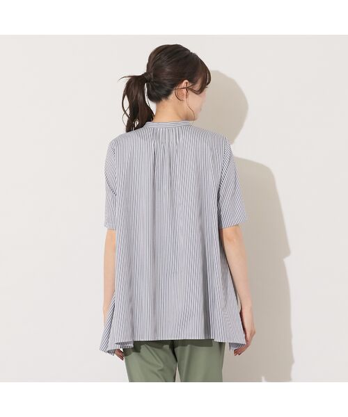 PISANO / ピサーノ シャツ・ブラウス | 【手洗いOK・接触冷感】ブロックストライプ・襟ぐりタックテントラインブラウス | 詳細2