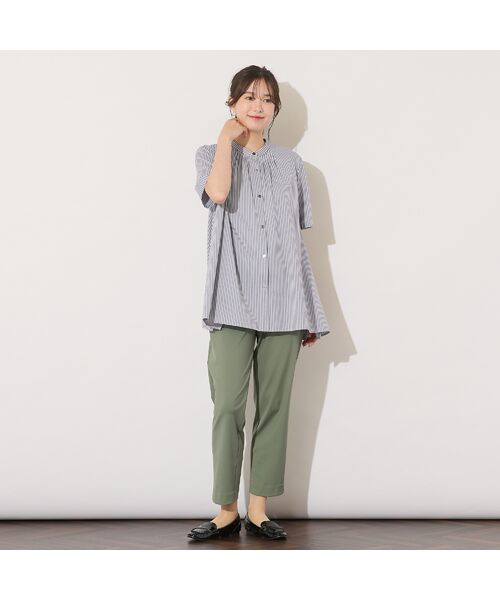 PISANO / ピサーノ シャツ・ブラウス | 【手洗いOK・接触冷感】ブロックストライプ・襟ぐりタックテントラインブラウス | 詳細4
