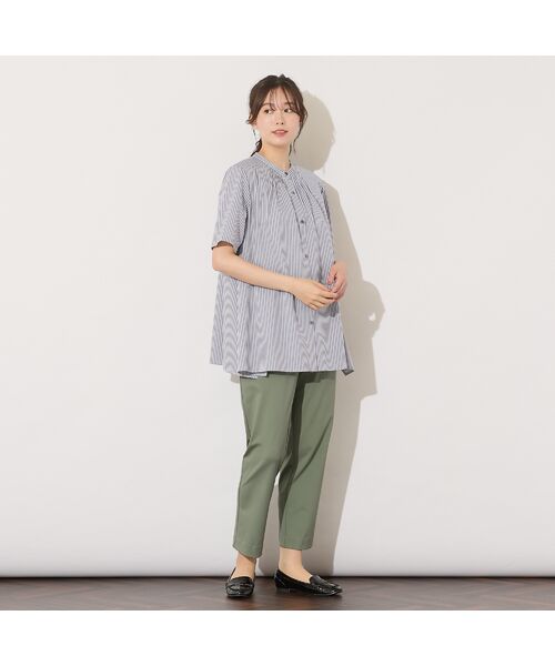 PISANO / ピサーノ シャツ・ブラウス | 【手洗いOK・接触冷感】ブロックストライプ・襟ぐりタックテントラインブラウス | 詳細5